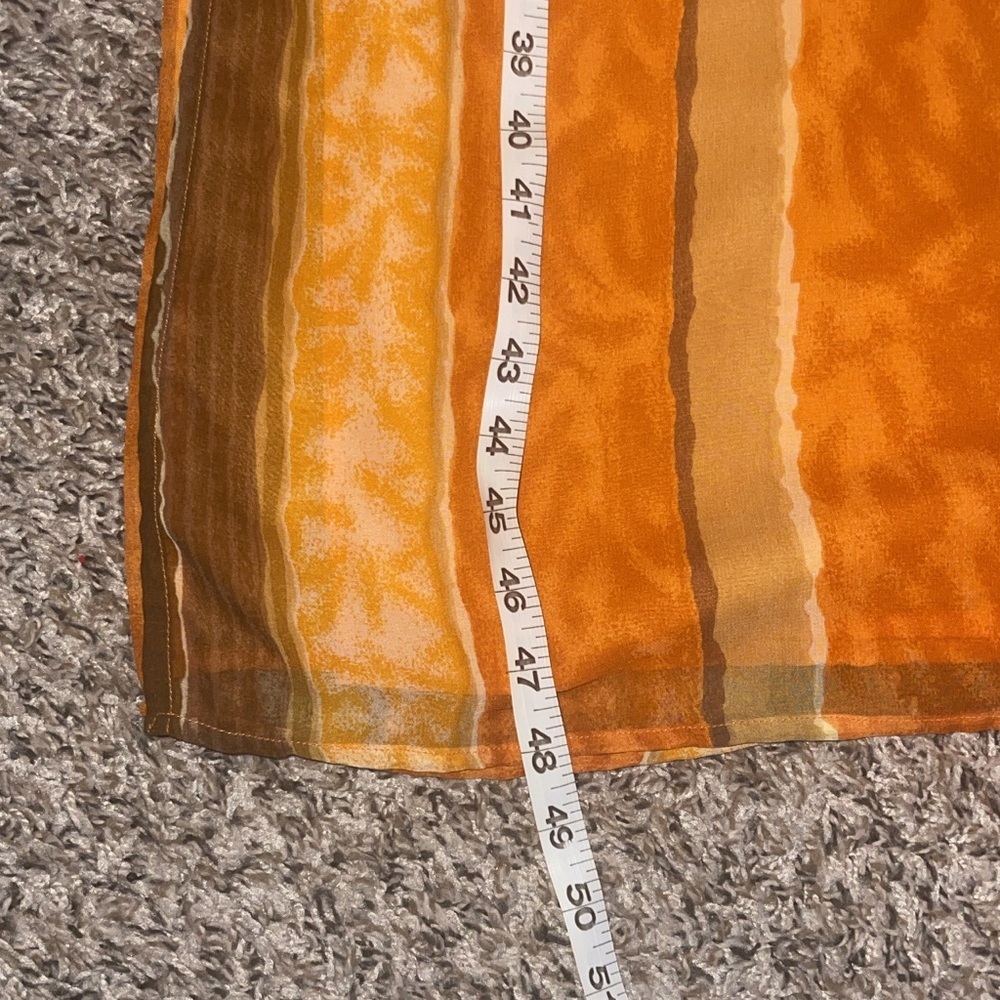 First Class Woman Vintage Orange Brown A-Line Sleeveless Scoop Neck Dress - Picture 8 of 8